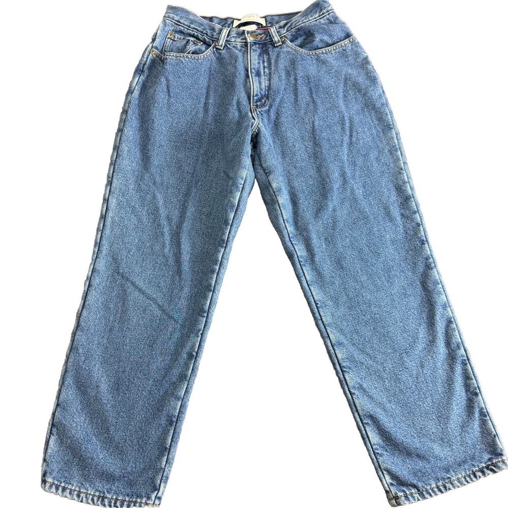 LL Bean Flannel Lined Jeans Womens 10 Petite Blue Warm Winter Pants